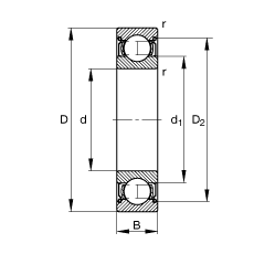 S 6001-2Z, (j) DIN 625-1 (bio)(zhn)Ҫߴ, ɂ(c)g϶ܷ