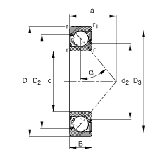 ǽ|S 7307-B-2RS-TVP, (j) DIN 628-1 (bio)(zhn)Ҫߴ|  = 40ɂ(c)ܷ